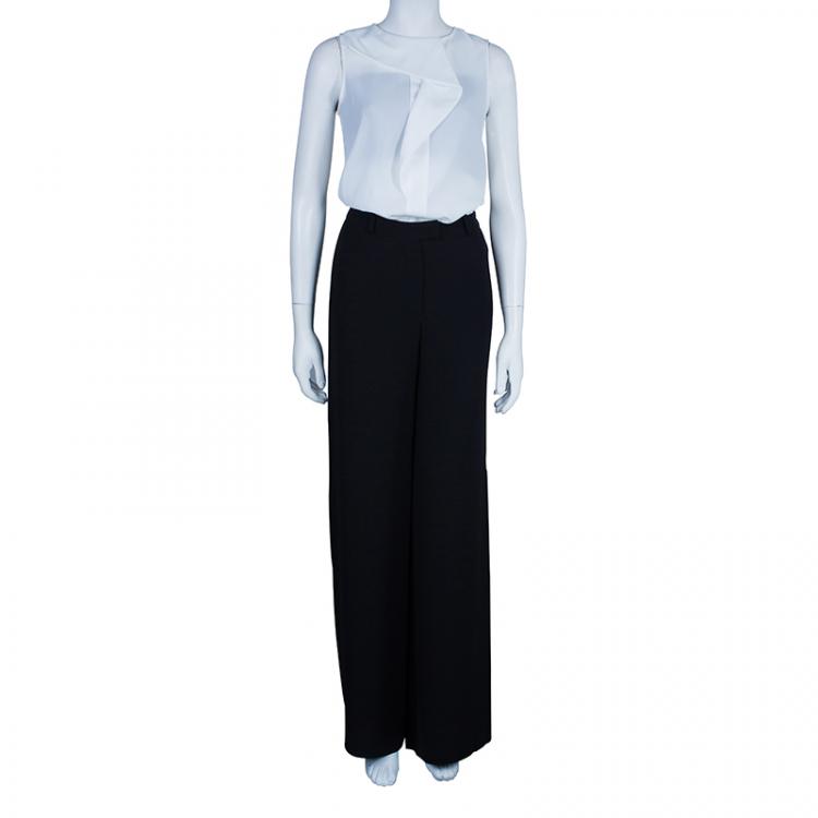 Pre Owned Lanvin Black Wide Leg Trousers M