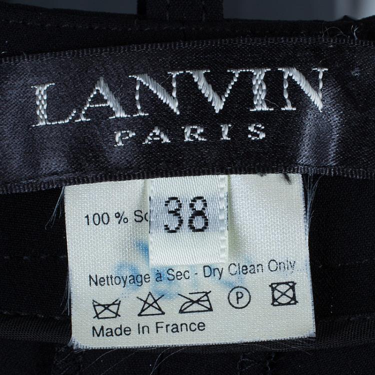 Pre Owned Lanvin Black Wide Leg Trousers M