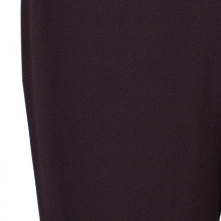 مملوكة مسبقًا Lanvin Burgundy Wide Leg Silk Trousers M