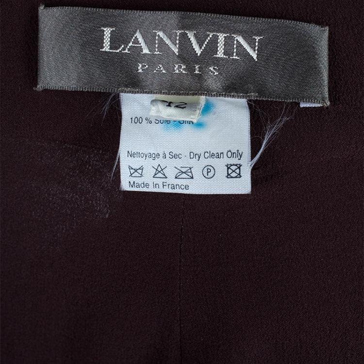 مملوكة مسبقًا Lanvin Burgundy Wide Leg Silk Trousers M