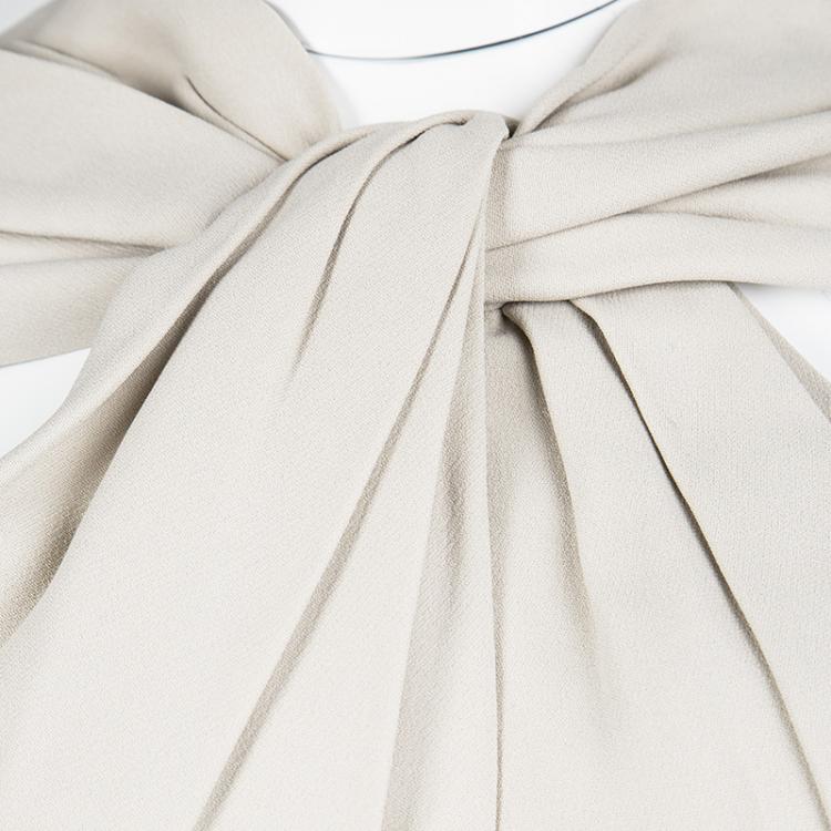 مملوكة مسبقًا Lanvin Beige and Black Knotted Back Detail Draped Front Dress M