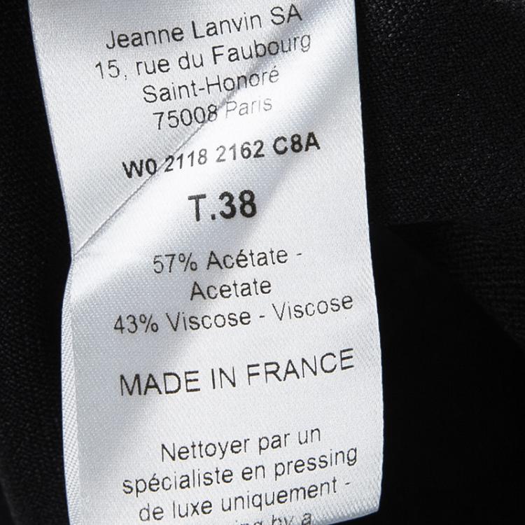 مملوكة مسبقًا Lanvin Beige and Black Knotted Back Detail Draped Front Dress M