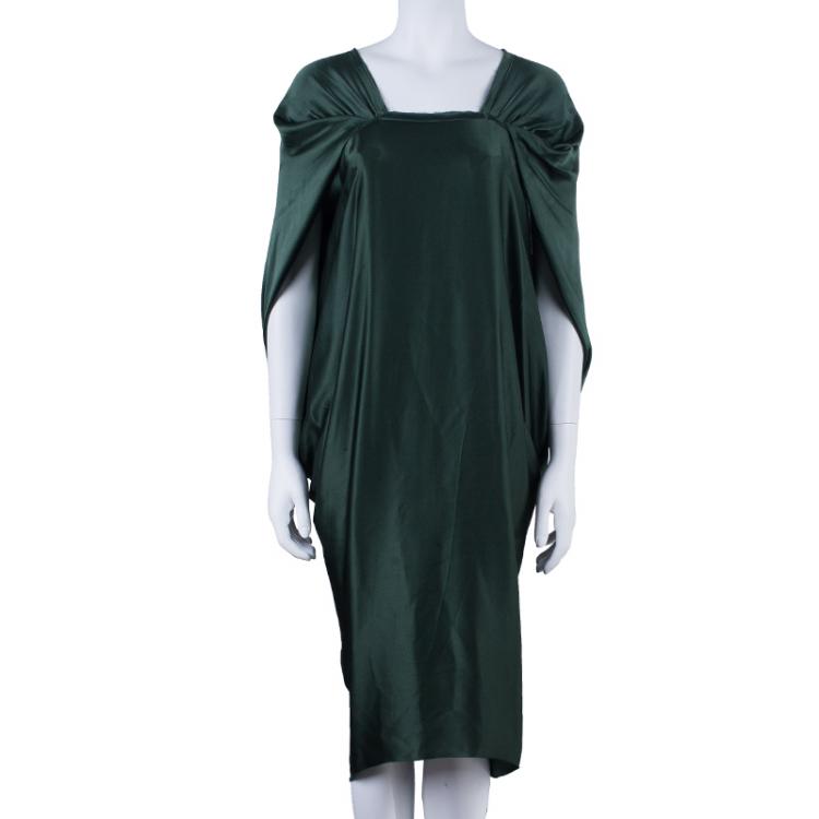 مملوكة مسبقًا Lanvin Dark Green Silk Dress M