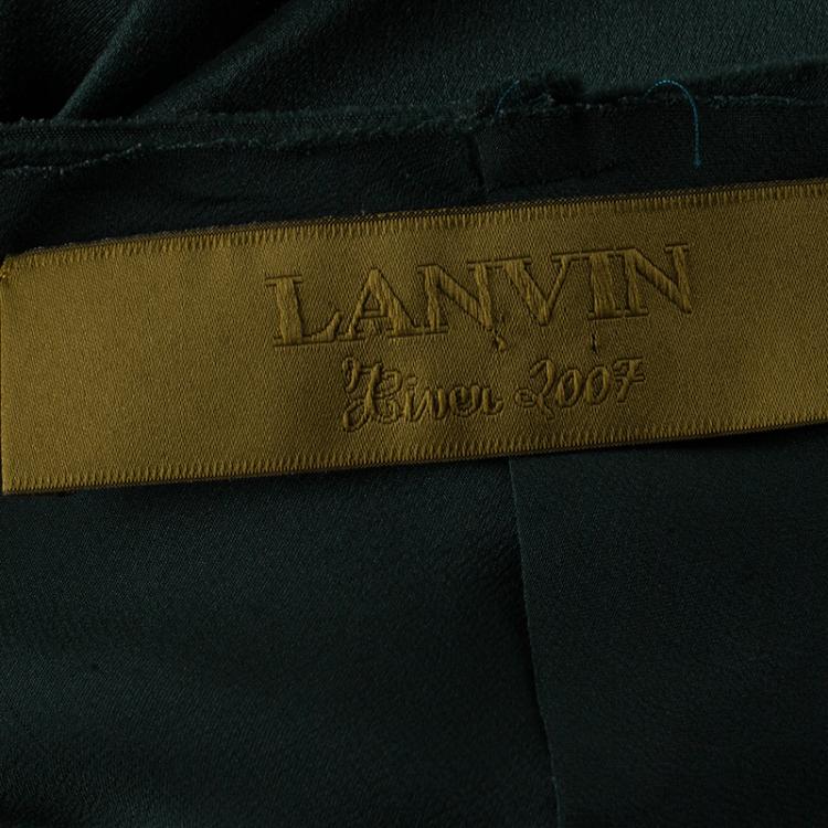 مملوكة مسبقًا Lanvin Dark Green Silk Dress M