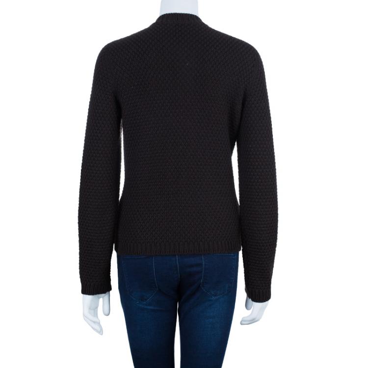 Pre Owned Lanvin Brown Wool Cardigan M