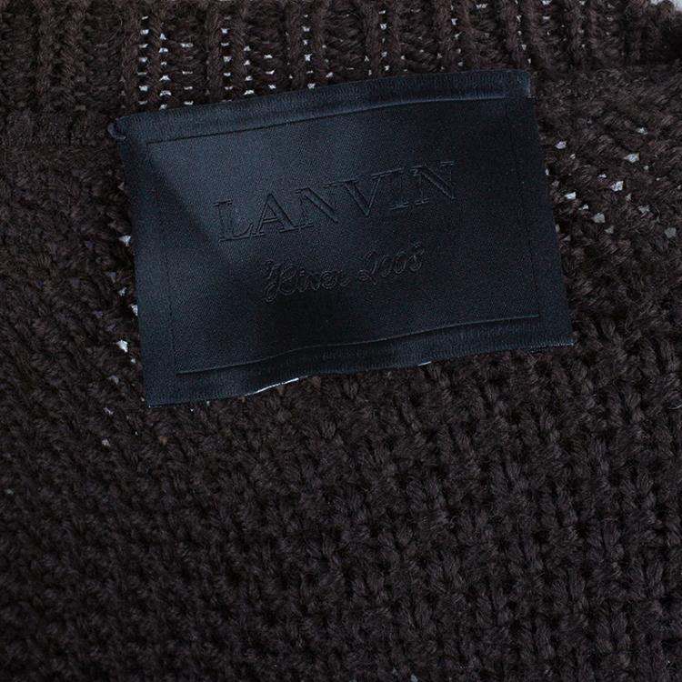 Pre Owned Lanvin Brown Wool Cardigan M