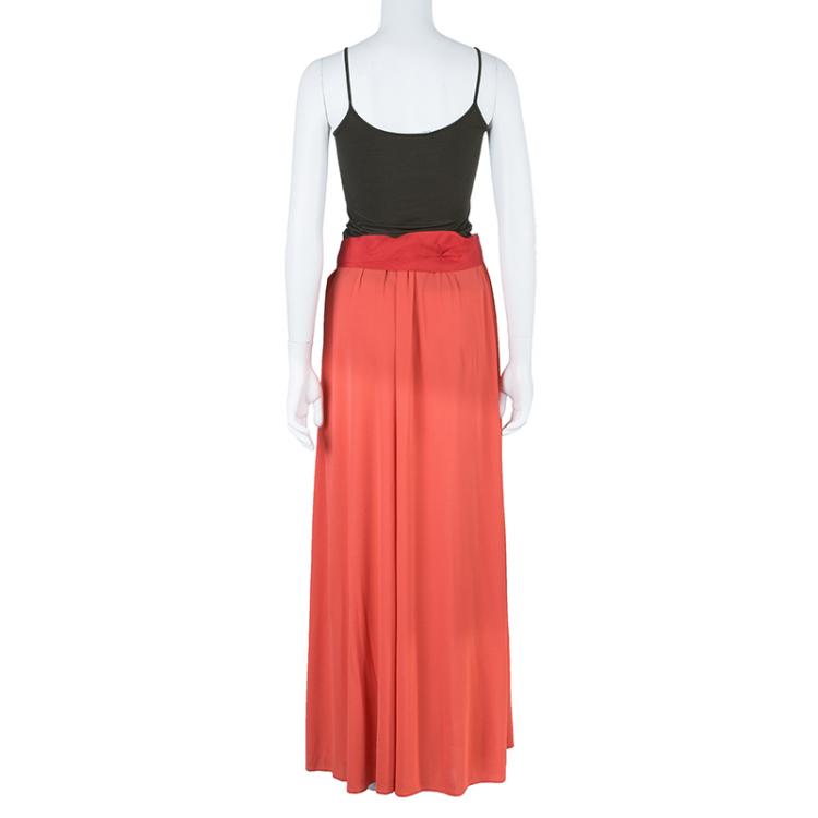 Pre Owned Lanvin Ribbonned Maxi Skirt L