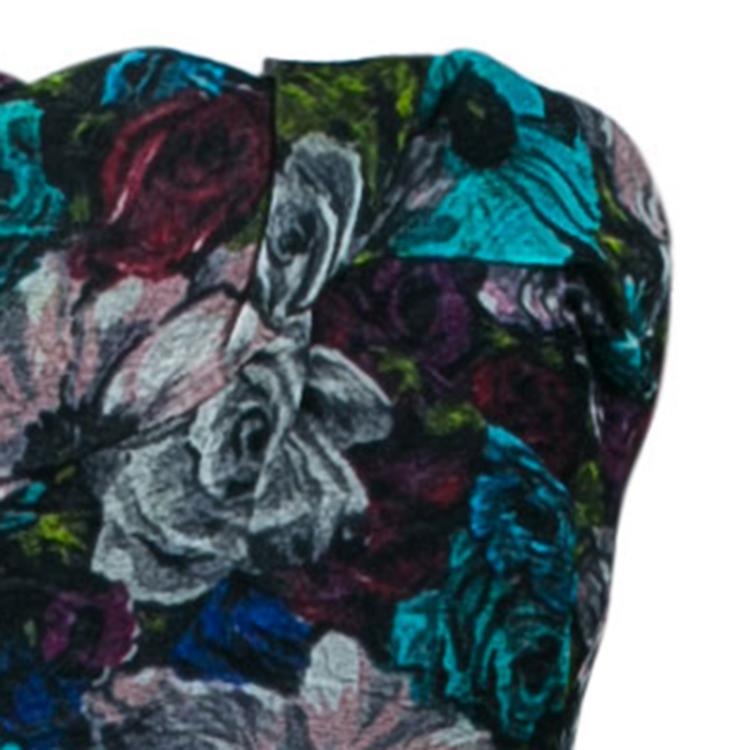 Pre Owned Lanvin Multicolor Floral Print Gown L