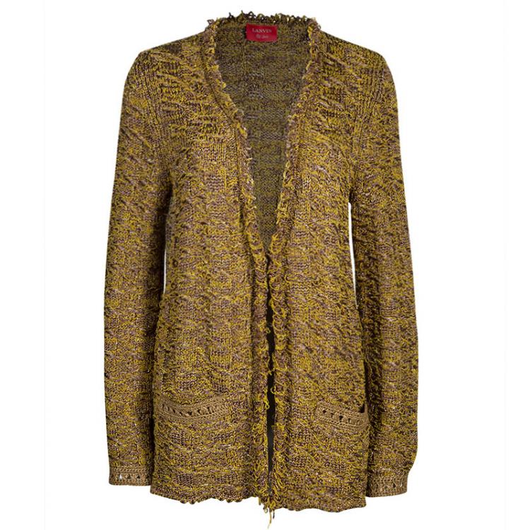 Pre Owned Lanvin Brown Knit Cardigan M
