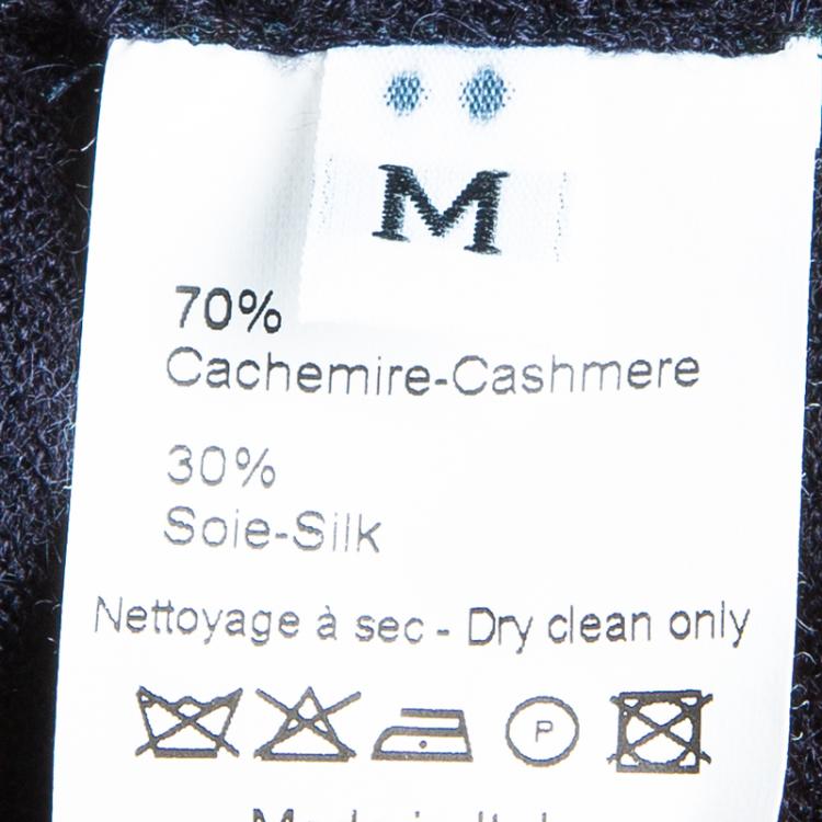Pre Owned Lanvin Navy Two Pocket Cardigan M
