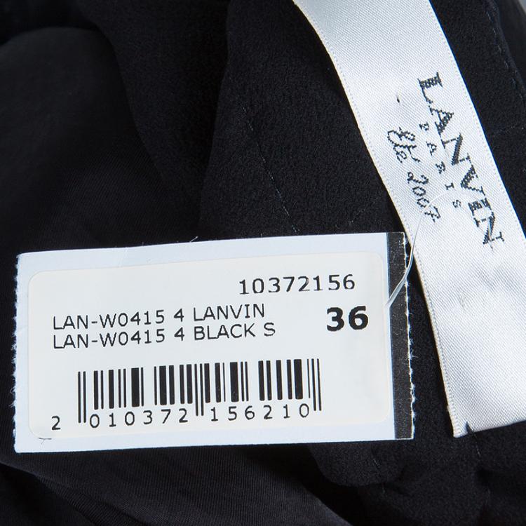 Pre Owned Lanvin Black Silk Skirt S