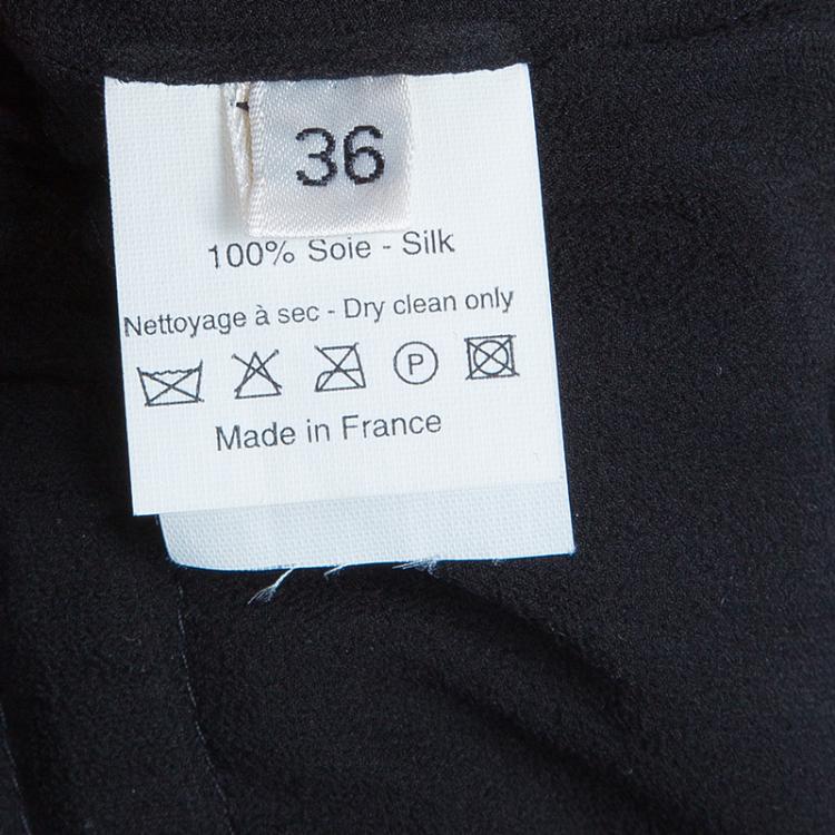 Pre Owned Lanvin Black Silk Skirt S