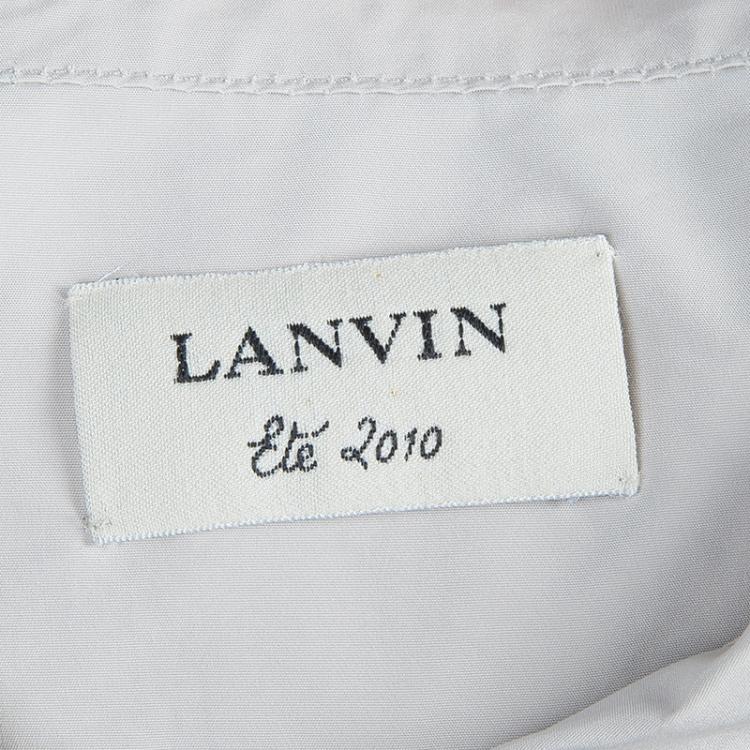 Pre Owned Lanvin Pale Grey Long Sleeve Button Down Oversized Shirt M