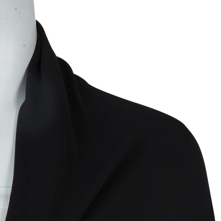 Pre Owned Lanvin Black Knit Tassel Waist Tie Detail Wrap Blouse M