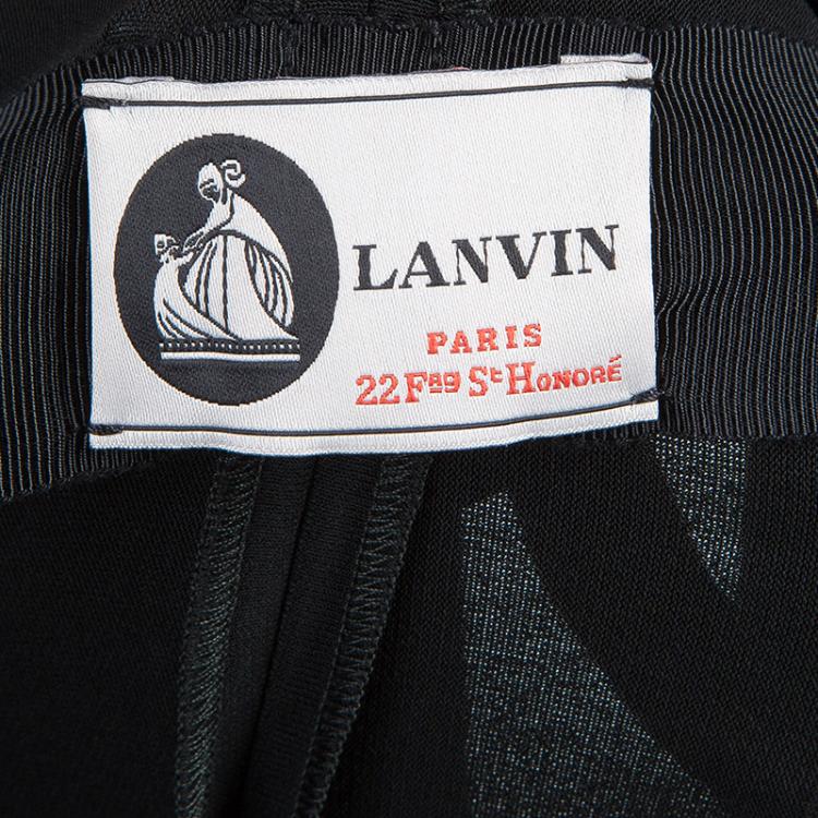 Pre Owned Lanvin Black Knit Tassel Waist Tie Detail Wrap Blouse M