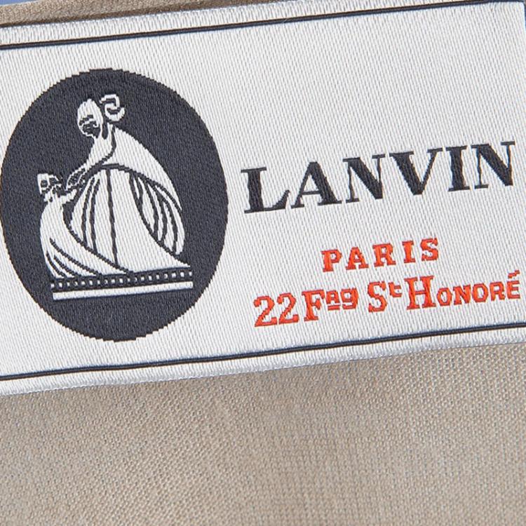 Pre Owned Lanvin Beige Jersey Draped Shoulder Sleeveless Dress M