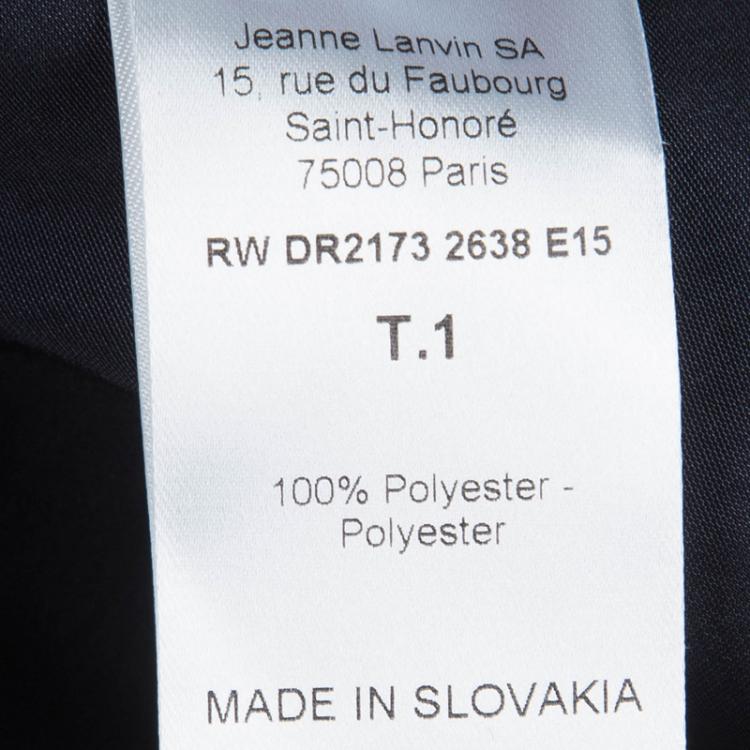 Pre Owned Lanvin Navy Blue Draped Kaftan Dress L