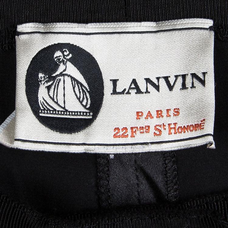 Pre Owned Lanvin Black Silk Trousers M