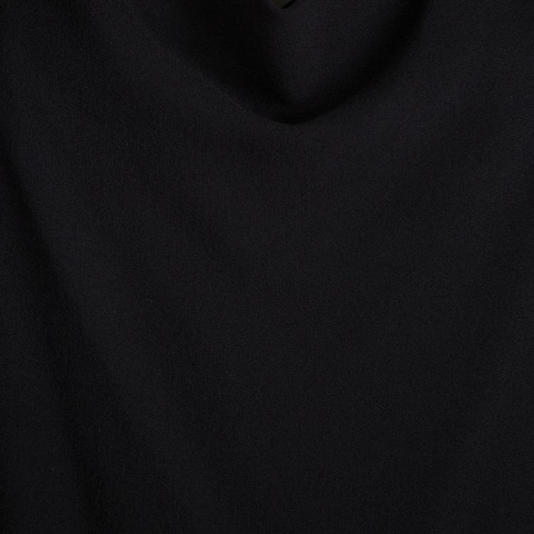 Pre Owned Lanvin Black Silk Oversized Draped Midi Dress S