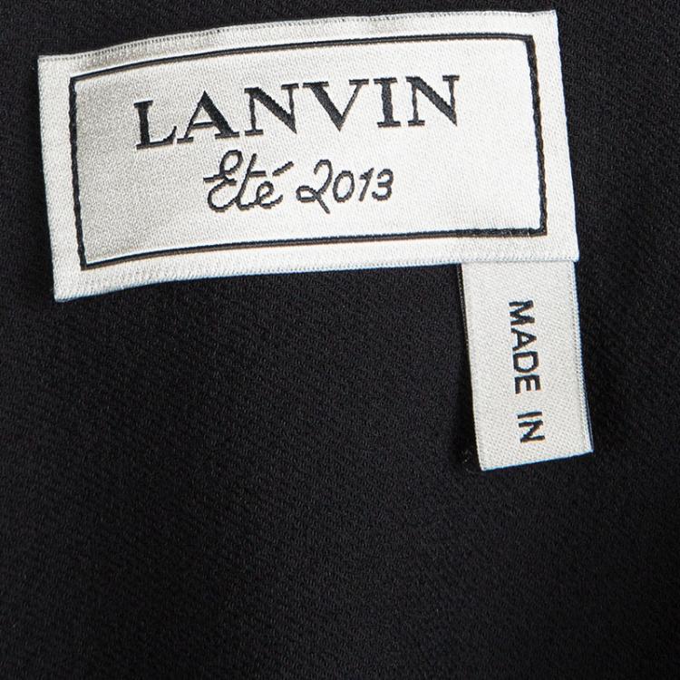 Pre Owned Lanvin Black Silk Oversized Draped Midi Dress S