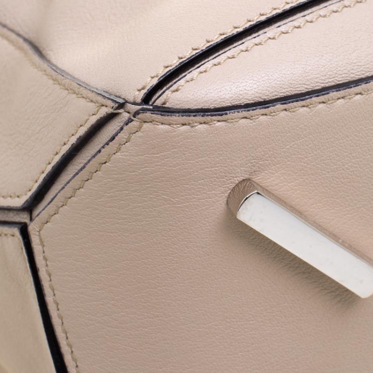 Pre Owned Loewe Beige Leather Puzzle Shoulder Bag