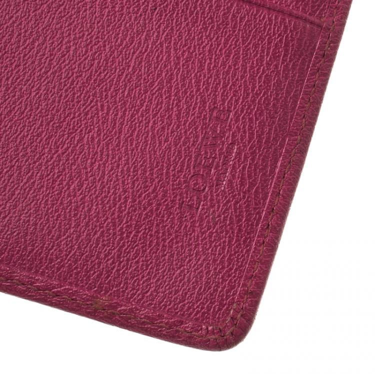 Pre Owned Loewe Pink Leather Compact Wallet