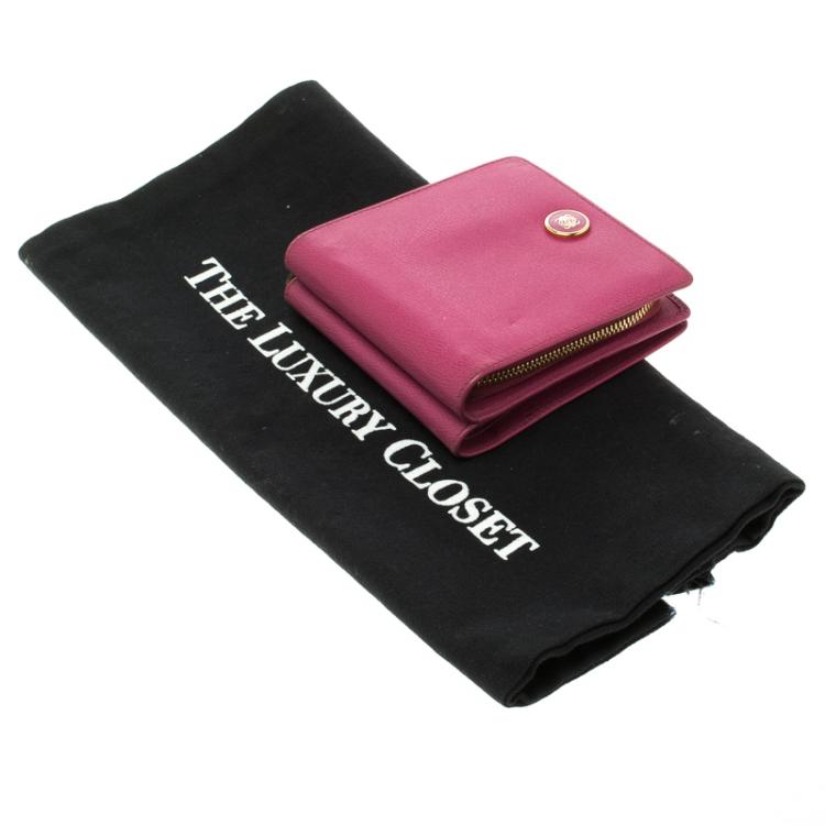 Pre Owned Loewe Pink Leather Compact Wallet