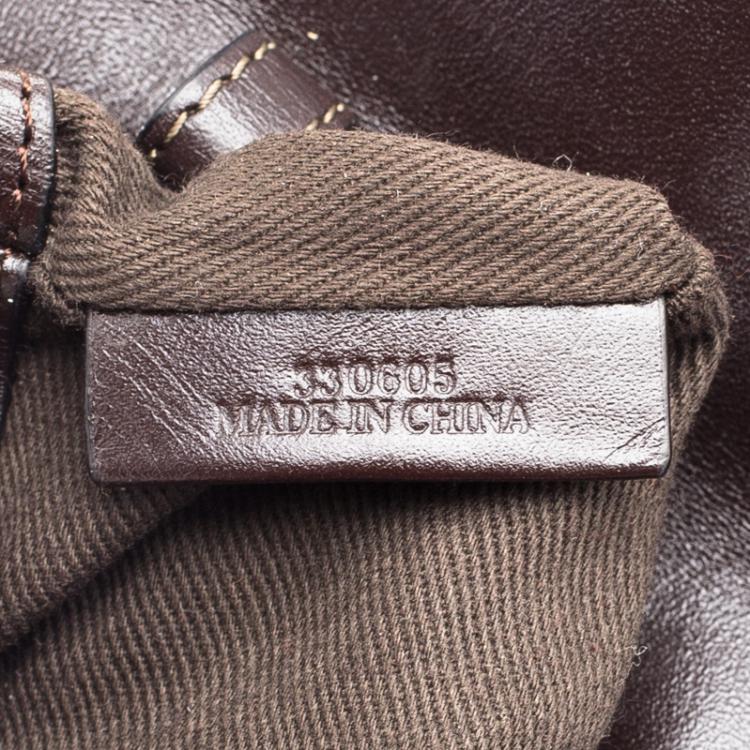 Pre Owned Loewe Dark Brown Vinyl and Leather Logos Anagram Crossbody Bag