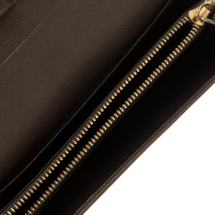 Pre Owned Loewe Carob Brown Leather Continental Wallet