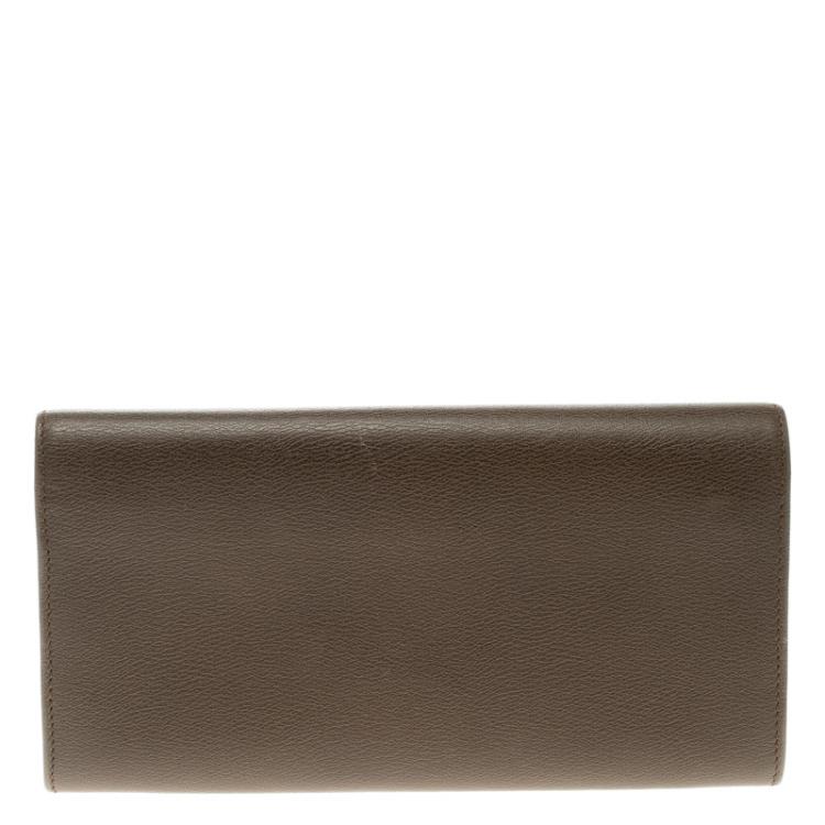 Pre Owned Loewe Carob Brown Leather Continental Wallet