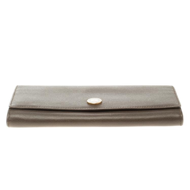 Pre Owned Loewe Carob Brown Leather Continental Wallet