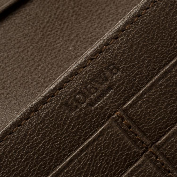 Pre Owned Loewe Carob Brown Leather Continental Wallet