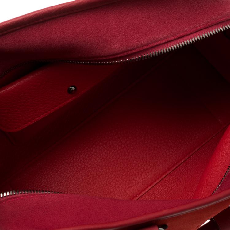 Pre Owned Loewe Red Three Tone Suede Amazona Bag