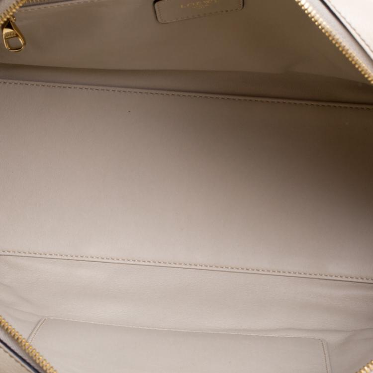 Pre Owned Loewe Beige/Brown Leather Amazona 36 Tote