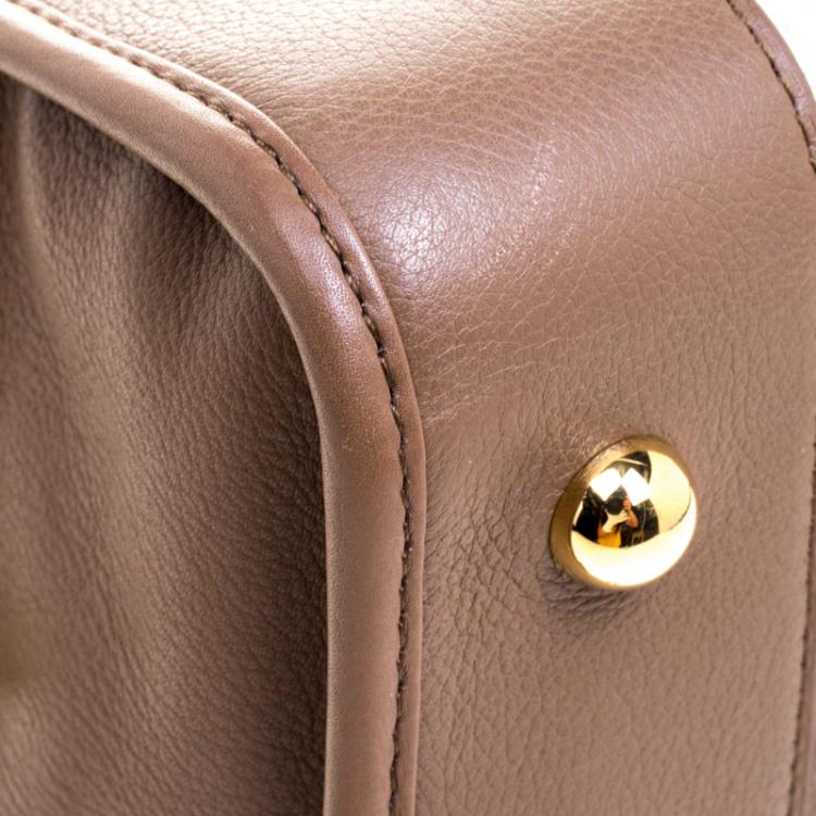 Pre Owned Loewe Beige/Brown Leather Amazona 36 Tote