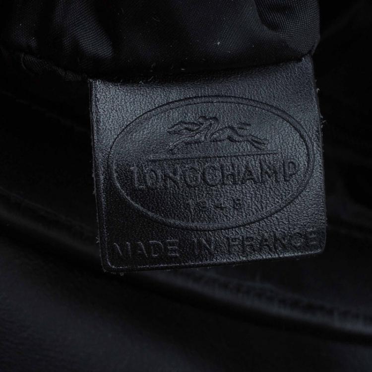 Pre Owned Longchamp Brown Stingrsy Embossed Leather Honore Crossbody Bag