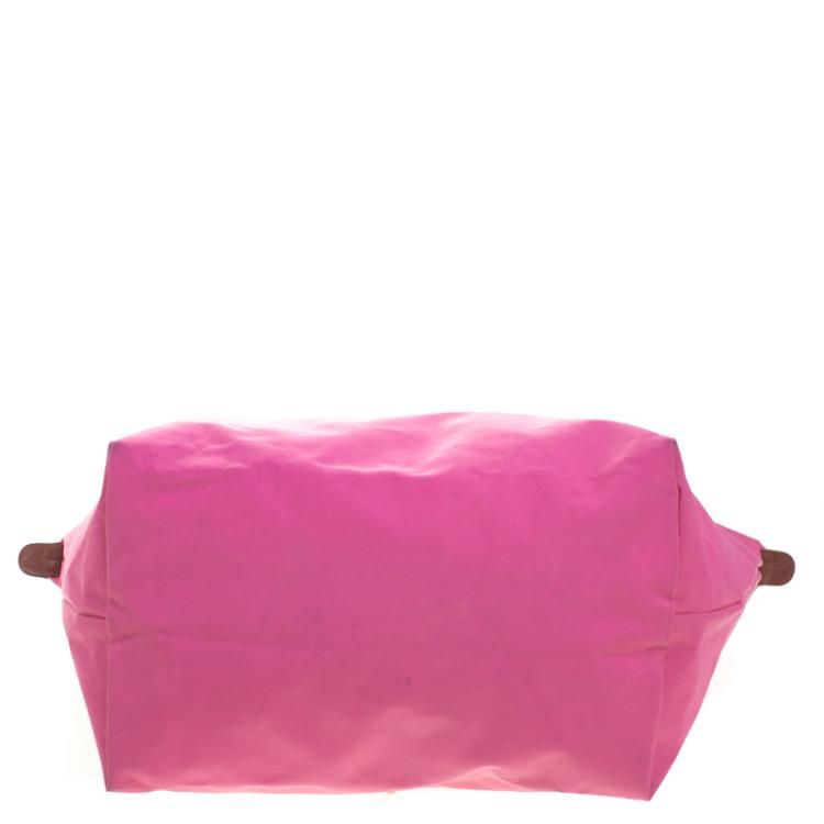 Pre Owned Longchamp Pink Nylon Medium Le Pliage Tote