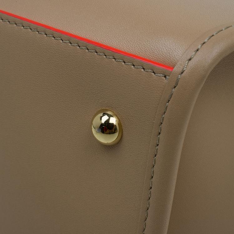 Pre Owned Longchamp Beige Leather Le Pliage Heritage Tote