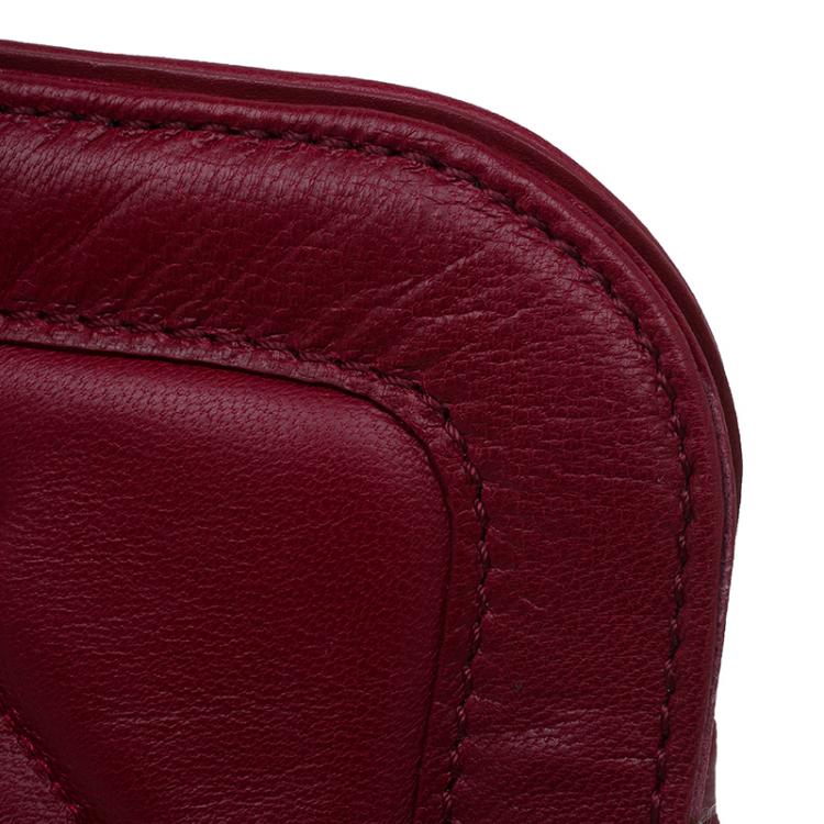 Pre Owned Longchamp Red Quilted Leather Gatsby Shoulder Bag