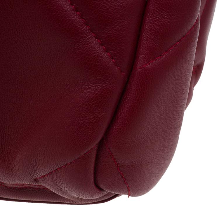 Pre Owned Longchamp Red Quilted Leather Gatsby Shoulder Bag