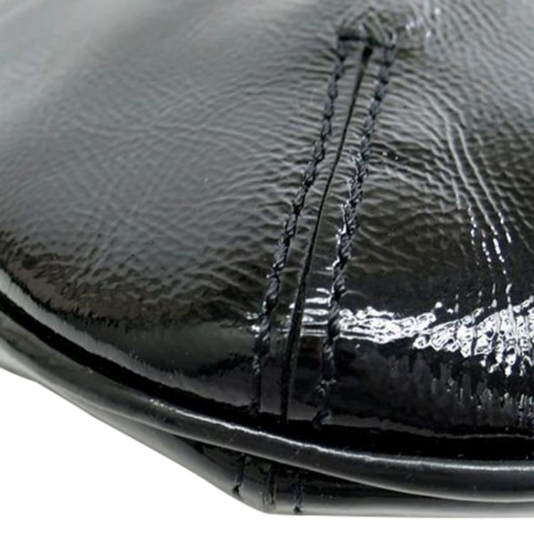 مملوكة مسبقًا Longchamp Black Patent Leather Legende Verni Crossbody Bag