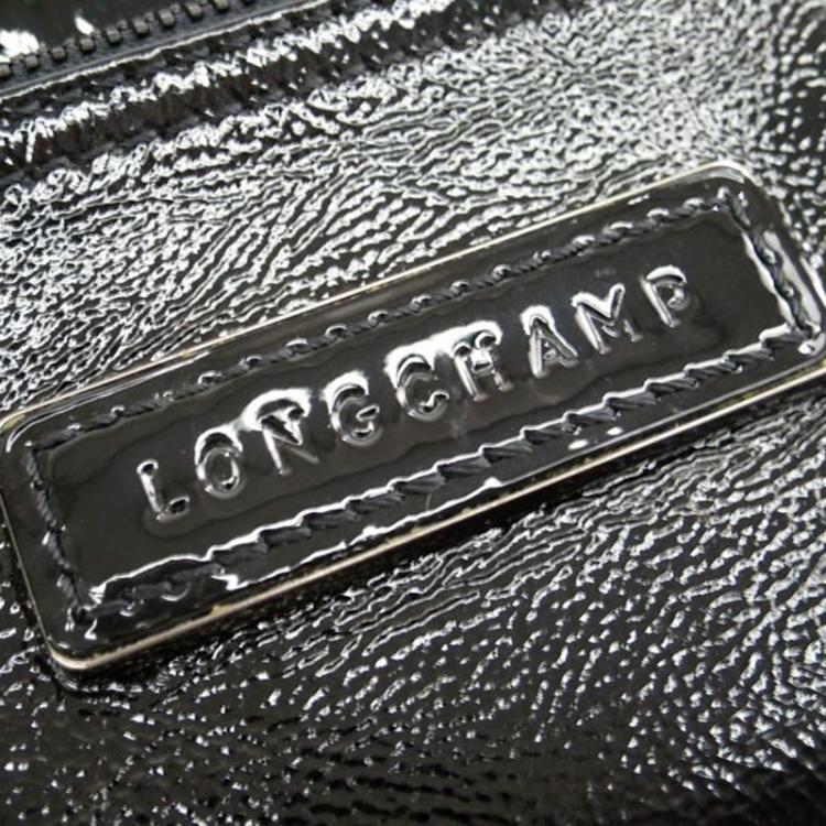 مملوكة مسبقًا Longchamp Black Patent Leather Legende Verni Crossbody Bag