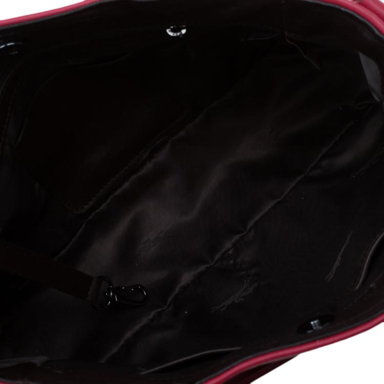Pre Owned Longchamp Red Leather Small 3D Tote