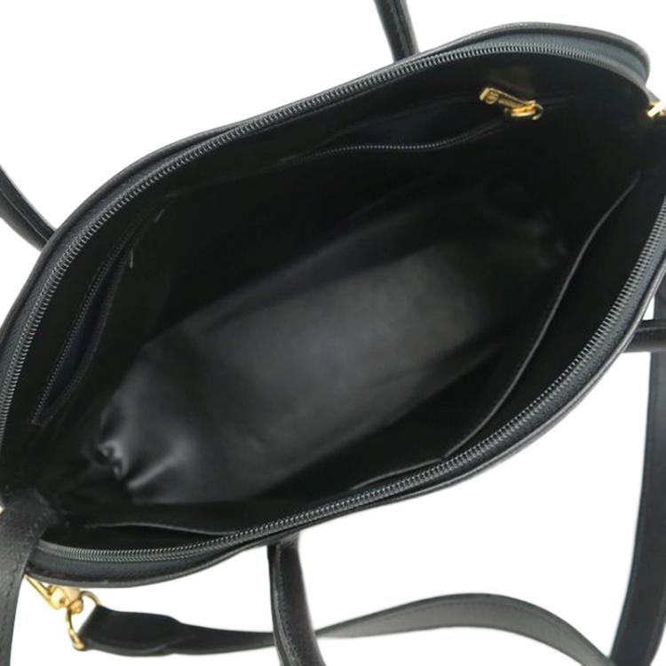 Pre Owned Longchamp Black Leather Au Sultan Dome Satchel