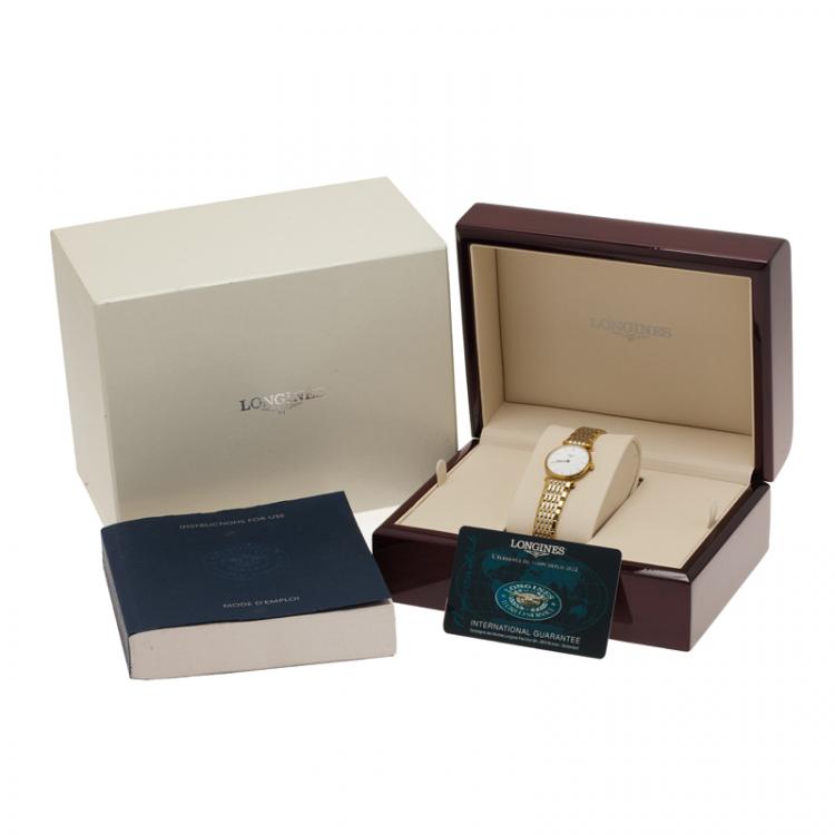 Pre Owned Longines White Gold-Plated Stainless Steel La Grande Classique Women's Wristwatch 24MM