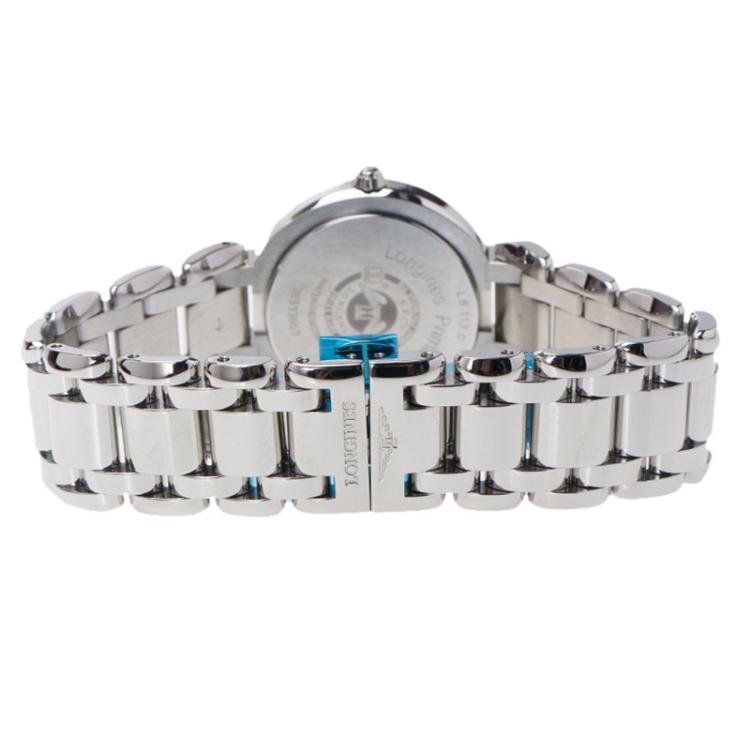 Pre Owned Longines Silver Stainless Steel & Diamonds PrimaLuna Women's Wristwatch 30MM