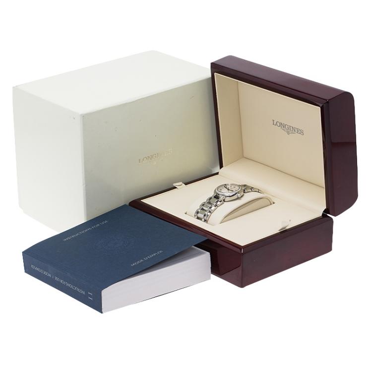 Pre Owned Longines Silver Stainless Steel & Diamonds PrimaLuna Women's Wristwatch 30MM