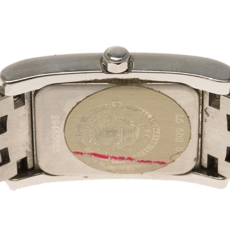 مملوكة مسبقًا Longines White Stainless Steel Diamonds Dolce Vita Women's Wristwatch 22MM
