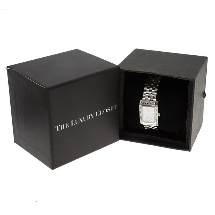 مملوكة مسبقًا Longines White Stainless Steel Diamonds Dolce Vita Women's Wristwatch 22MM