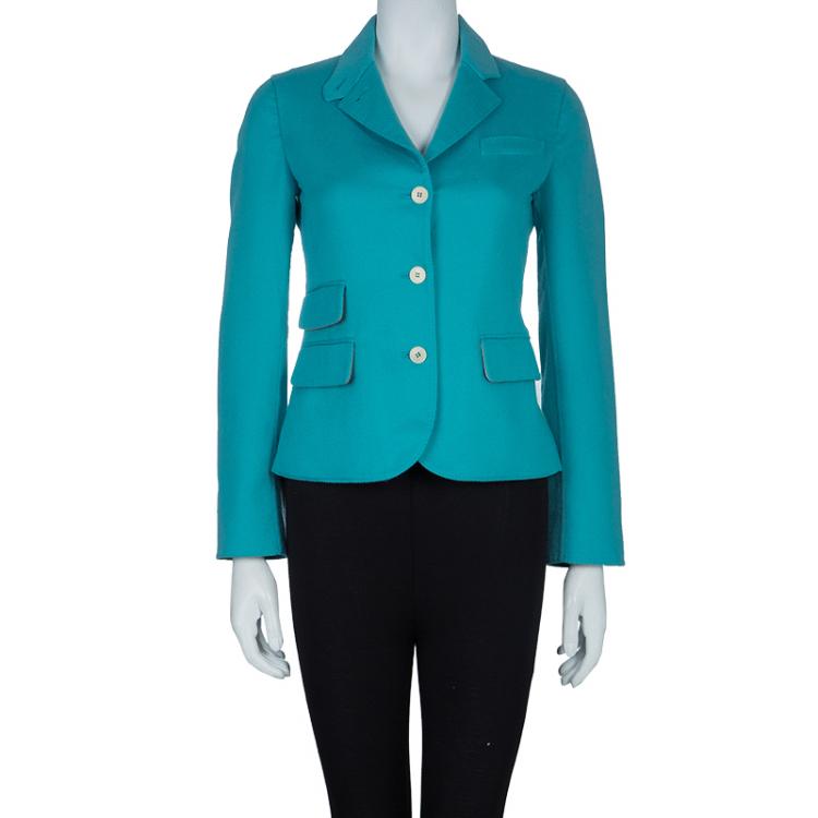 Pre Owned Loro Piana Turquoise Cashmere Blazer S